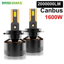 YHKOMS-faro LED de alta potencia, 1600W, 2000000LM, H7, H4, H11, 4570 CSP, Canbus, H1, H8, 9005, HB3, 9006, HB4, luz Turbo para coche, 6000K