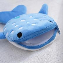 Mode Niedlichen Blauen Hai Mini Wale Geldbörse Plüsch Reißverschluss Münze Brieftasche Designer frauen Kleingeld Tasche Schlüssel Kopfhörer Beutel