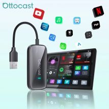 Ottocast Play2Video Ultra Wireless CarPlay Car MultimediaSmart Box ad alta risoluzione 1080P con riproduzione multimediale locale WiFi6 portatile per VW