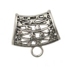 10pc Women Winter Scarves Jewelry Making Vintage Silver Metal Star Hollow DIY Accessories Supplier Big Bails Clasps For Pendants