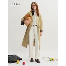 DUSHU Khaki Retro Scheune Stil Lange und Kurze Trenchcoat Herbst Neue Stil 25DS83081 + 25DS83082