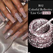 Lilycute 5ml reflektieren der Glitzer Roségold Gel politur Nail Art funkelnde Linien Malerei Gel semi permanente UV Französisch Nägel