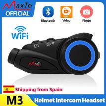 Maxto M3 Auricolare per casco moto Interfono Bluetooth Obiettivo impermeabile Videoregistratore WiFi Accoppiamento universale Interfono DVR
