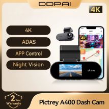 Pictrey A400 4K Dash Cam Telecamera per auto da cruscotto Wi-Fi ADAS integrata con supporto schermo IPS da 1,9 '' Parcheggio Monito Visione notturna DVR per auto