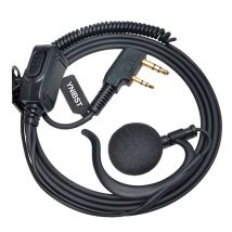 2-poliges drehbares Ohrhörer-Walkie-Talkie-Headset, verstellbarer G-förmiger Ohrbügel mit PTT-Mikrofon für Baofeng 888S UV-5R UV-82 Retevis Kenwood