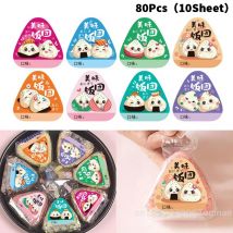 80Pcs Sushi Making Triangle Rice Ball Packing Bag Stickers Nori Seaweed Onigiri Bento Accessories - Rice Ball Packaging Labels