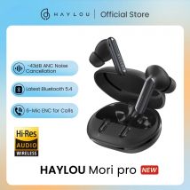 HAYLOU Mori Pro Auricolari Bluetooth 5.4 Wireless 43dB Auricolari con cancellazione del rumore adattivo 6 Cuffie con microfono Durata della batteria 28 ore