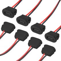 10 szt. Wodoodporne złącze USB typu C Bezpośrednia kompresja żeńska podstawa Gniazdo żeńskie Interfejs ładowania z drutem spawalniczym
