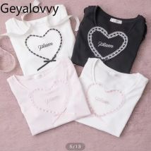 Japanischer Stil, handgefertigt, Band, Herz, süß, bequem, gestrickt, kurzärmelig, Sommer, neues süßes Mädchen, vielseitiges Top
