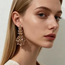 New Full Rhinestone Drop Earrings For Women Elegant Shiny Fashion Chic Dangle Earring Jewelry Gift Wholesale
