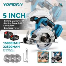 5 Inch 125mm Brushless Cordless Efficient Electric Circular Saw 0° to 45° Adjustable Wood Cuttiing For Makita 18V Battery Pin