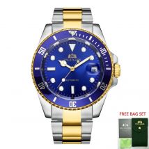 Automatische Uhren für Männer Mechanische Selbst Wind Edelstahl Gold Blau Grün Rot Starke Leuchtende Luxus Reloj Hombre Baratos