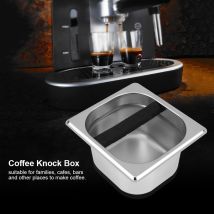 1PC Food Grade Stainless Steel Coffee Residue Box Espresso Knock Box with Rubber Bar Coffee Machine Accessory