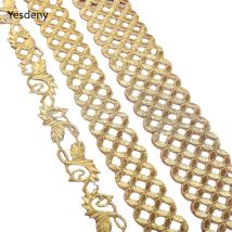 5Yards Gold und Silber wasser löslichen Kleber zurück hohle Stickerei Spitze DIY Kleidung Vorhang Dekoration Zubehör Werkzeuge