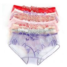 Mutandine da donna trasparenti sexy Intimo corto in prospettiva super sottile e traspirante per le donne Mutandine di lingerie femminile in rete floreale