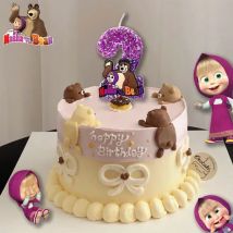 Neue Mascha und der Bär Geburtstagsparty 0-9 Digitale Kerzen Lila Votiv Kuchen Dekoration Jahrestag Party Supplies Geschenke