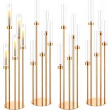 Floor Candelabra 5 Arm 42.5'' Tall Gold Candle Holder, Candelabra Centerpieces for Tables, Metal Candlestick Set with Acry