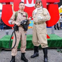 Disfraces de Halloween para padre, cazafantasmas, disfraz temático, uniforme de Halloween, mono con bolsa, conjunto completo Ideal para adultos