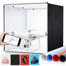 Scatola luminosa per Studio fotografico da 80cm, scatola per tenda leggera per fotografia pieghevole con luce a Led da 2 pezzi e sfondi a 4 colori per gioielli di prodotti
