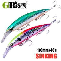GREENSPIDER Heavy Weight Minnow 110 mm sinkender Jerkbait Longcast Angelköder Salzwasser Seebarsch Kunststoff Kunstköder Tackle