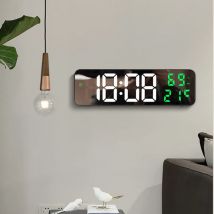 9-Zoll große digitale Wanduhr Temperatur Luftfeuchtigkeit Nachtmodus Snooze 12/24H USB Plug-in-Version Elektronischer LED-Wecker