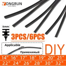 YONGRUN 3pcs/6pcs Rubber Strip Can Cut Car Wiper Rubber Strip Replacement Parts14"16"17"18"19"20"21"22"24 "26"28"30"32"Car Parts