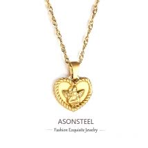 ASONSTEEL Wasserdichte Edelstahl Engel Herzförmige Serie Anhänger Halskette Für Frauen Mädchen 18K Gold Überzogene Schmuck Mode