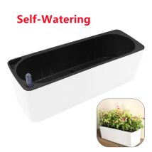 Rechteckigen Desktop Home Automatische Wasser-Absorbieren Faul Blume Topf Topf Hydrokultur Kunststoff Blumentopf + Wasserstand Anzeige