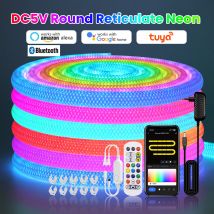 WS2811 360-Grad-netzförmiger LED-Neonstreifen, adressierbar, WiFi, Bluetooth, Smart RGBIC, flexibles Silikon-Lichtband, wasserdicht