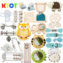 Akcesoria do tablic zajętych DIY część zabawki drewniane zabawki metalowe zamki skórzana klamra Montessori gry edukacyjne rozwój intelektualny