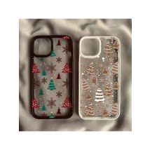 Christmas Tree Snowman Phone Case For iPhone 16 15 Pro Max 14 13 12 11 XR X XS Max 7 8 Plus SE 2020 Shockproof Clear Phone Cover