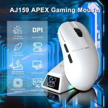 Ratón gaming AJAZZ AJ159APEX blanco con cable/2.4G/Bluetooth tres modos PAW3950