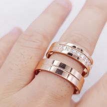 18 Karat Roségold vergoldetes Ehering-Set für Männer und Frauen, 316L chirurgischer Edelstahl, Schmuck, Allianz, Paar, Liebe, Braut-Sets