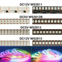 WS2812B WS2815 WS2813 Striscia LED RGBIC indirizzabile individualmente WS2811 WS2812 30/60/144 Pixel/Led/m Luce a nastro intelligente DC5V/12V