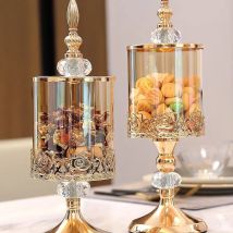 Licht Luxus Kristall Glas Lagerung Jar Mit Deckel Europäischen Und Amerikanischen Wohnzimmer Kaffee Tisch Spitze Candy Jar Lagerung Ornamente