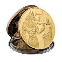 Ancient Egypt Anubis The God of Death Gold/Silver Plated Coin Pyramid Dieb Pattern Commemorative Value Coin