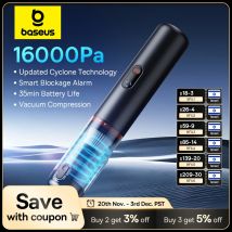 Baseus A5 16000Pa Aspirapolvere per auto senza fili Potente mini aspirapolvere automobilistico portatile portatile per macchina per PC domestica per auto