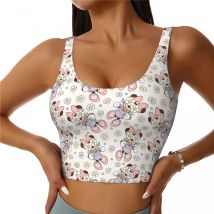Disney Minnie Mickey Workout-Tanktops für Damen, gepolstert, mittlerer Halt, Yoga-Sport-BH, enge Passform