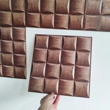 5/10 Stück selbstklebende Wandaufkleber mit Softpack-Muster, brauner minimalistischer Stil, PVC-Material, Wanddekoration, abziehen und aufkleben