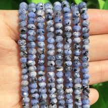 3x5mm Natural Stone Faceted Blue K2 Rondelle Loose Spacer Beads for Jewelry Making Diy Bracelet Earring Accessories 15''