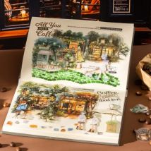 25 Blatt Packung Begegnung Kaffee Schulbedarf Mori Nacht Romantische Café Aufkleber Haus Café Grün Scrapbooking geschnitten 136*97mm