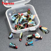 Topranc Fliegenfischen, trockene Fliegen, bionischer Insekten-Fliegenköder, geeignet für Barsch, Forelle, Karpfen, reflektierendes gewebtes Material mit Doppelflügeln