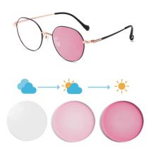 SHINU photochrome Myopie-Brille für Damen, Titan-Brillengestell, photochrome Linsen, ändern Sie die Farbe unter Sonnenlicht