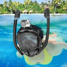 Maschera da snorkeling a pieno facciale 180 ° Occhialini da nuoto per immersioni subacquee con vista panoramica in silicone Dry Top con 2 snorkeling Antiappannamento Antiappannamento