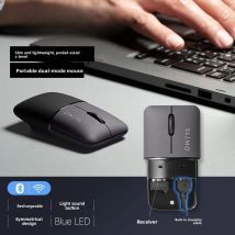 Mini Portable Wireless Bluetooth Dual-mode Mouse Rechargeable Ergonomics Silent Mice With Bracket For PC Laptop Computer Gifts