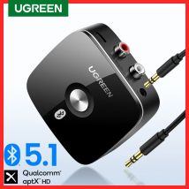 UGREEN Bluetooth RCA ricevitore 5.1 aptX HD 3.5mm Jack Aux adattatore Wireless musica per TV Car 2RCA ricevitore Audio Bluetooth aptX