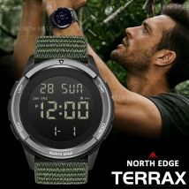 NORTH EDGE 2026 TERRAX Orologio Digitale da Uomo per Sport all'Aperto, Impermeabile 50M, con Cronometro e Conto alla Rovescia, Orologio Elettronico per Uomini