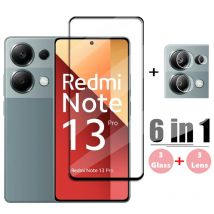 6 in1 szkło Redmi Note 13 Pro globalne pełna hartowana obudowa szkło Redmi Note 13 Pro ochrona ekranu folia ochronna do aparatu Redmi Note 13 Pro