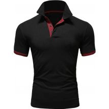 Polo da uomo a maniche corte tinta unita con colletto, comoda e traspirante, vestibilità basic per la primavera/estate