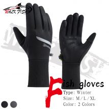 WALK FISH Handschuhe Herrenhandschuhe Winter Outdoor Angeln Verlängerte Handschuhe Offene Finger Touchscreen Rutschfest Winddicht Wasserdicht